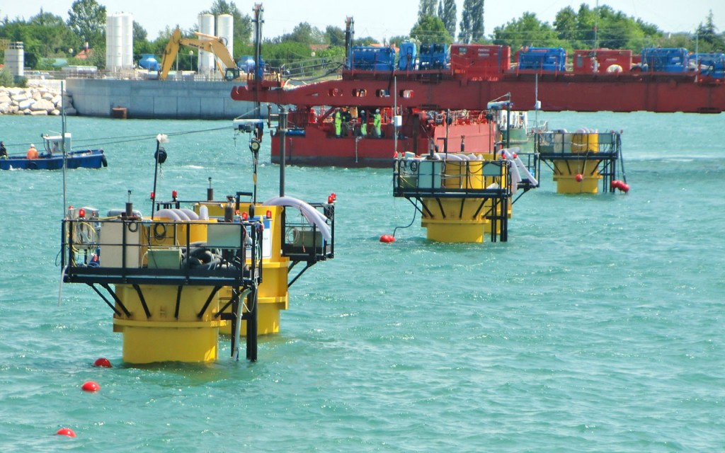 Mose Venezia submerged towers